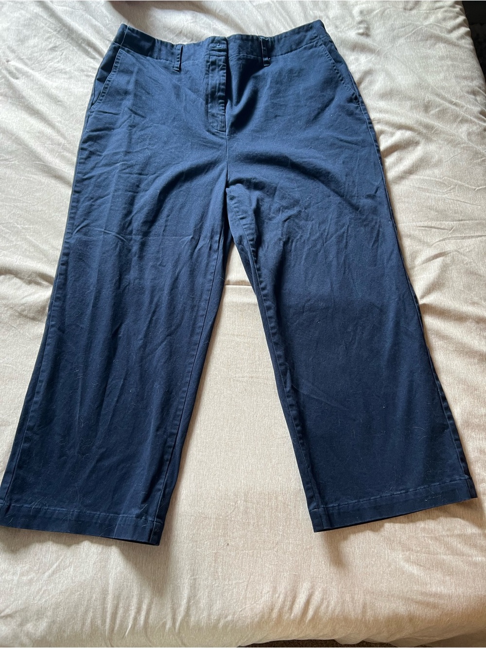 Classic Navy Wide-Leg Chinos for Women